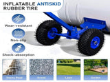 29 x 18in Adjustable T-Handle Snow Plow with Inflatable Wheels, Heavy Duty Human-Powered Manual Snow 89149481
