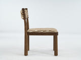 Postmodern Ball-Turned Solid Wood Dining Chair, Mid-Century Accent Side Chair with Patterned B2792P598928