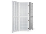 3.94ft White Painted 3-Panel Folding Screen Split-Section Design 72853291
