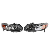 ZNTS 2pcs Front Left Right Headlights for Honda Civic 2006-2011 2dr Coupe Models Only Black 91407748