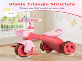 Toddler Tricycle for 3-5 Years - Stable Triangular Structure, Front & Rear Storage Baskets 23881021