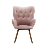 ZNTS Doarnin Contemporary Silky Velvet Tufted Button Back Accent Chair, Mauve T2574P164269