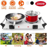 Hot Plate2000W Hot Plate,Portable Electric Stove Countertop Double Burners W/5 Level Temperature 03805550