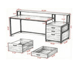 63 Inch Ergonomic Computer Desk with Drawers and Monitor Stand, Office Desk 23001522