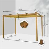 Outdoor Retractable Pergola with Weather-Resistant Sun Shade Canopy, Aluminum Pergola Gazebo for W1859110171
