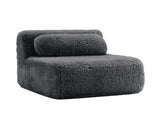 Aviana Armless Sofa W/Pillow Plush Fabric-Dark Grey W714P380193