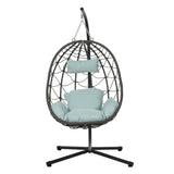 ZNTS Egg Chair Stand Indoor Outdoor Swing Chair Patio Wicker Hanging Egg Chair Hanging Basket Chair W1703P163950