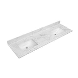 73"x 22" bathroom stone vanity top lightning white undermount ceramic sink and 3 faucet hole W1059P251890