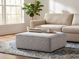 Square Upholstered Ottoman with Black Solid Wood Rubber Feet N769P350123B