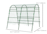 Green Metal A-Frame Arch Trellis, Outdoor Climbing Plant Net Stand, 57"x66"x81" 69225706