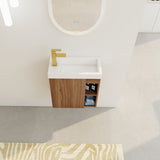 ZNTS 20'' Floating Wall-Mounted Bathroom Vanity with White Resin Sink & Soft-Close Cabinet Door 07639748