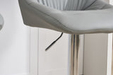 Set of 2 Bar Stools, with Chrome Footrest and Base Swivel Height Adjustable Mechanical Lifting W1249P243518