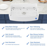 Fireclay 33" L X 20" W Farmhouse Arch Edge Apron Front Single Bowl Kitchen Sink W122567052