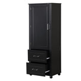 ZNTS Tall Bathroom Storage Cabinet, Freestanding Storage Cabinet with Two Drawers and Adjustable Shelf, WF312728AAB