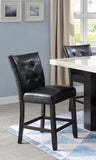 ZNTS Modern Counter Height Chairs Black Faux Leather Tufted Set of 2 High Chairs Dining Seating B011130016