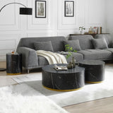 15.75inch Round Sidetable for Living Room Fully Assembled Black W876106489