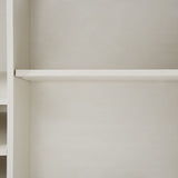 White Faux Rattan Barn Door Wine Cabinet with Wine Rack and Wine Glass Rack, Double Door Design with W2702P183969
