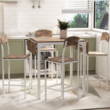 TOPMAX Farmhouse 5-piece Counter Height Drop Leaf Dining Table Set with Dining Chairs for 4,White WF290233AAK