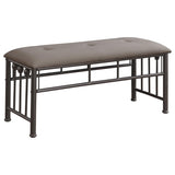 Brown and Dark Bronze Upholestered Bench B062P153579