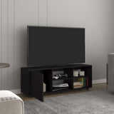 Adel 51" Wide Tv Stand with One Door Cabinet , Four Open Shelves, Cable Management, Living, Tv B070P254801