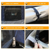 ZNTS 140*180*167cm Silver Tape Hardcore SUV Rear Tent Camping Tent Navy Blue Dark Gray 18384939