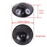 9 Notes Black Solid Color Handpan Drum Steel Percussion Instrument 50692848