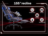 Video Game Chairs for Adults, PU Leather Gaming Chair with Footrest, 360&degSwivel Adjustable Lumbar 91466182