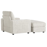 42" Oversized Chaise Lounge Indoor,Faux Rabbit Fur Sofa Bed with Storage Ottoman and N723P232726A