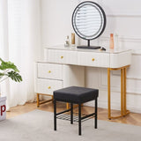Velvet Vanity Footstool Ottoman 13" x 13" x 16", Soft Padded Seat with Furry Velvet Cover, Modern 41725909