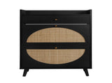 Rattan, Allen 2 door 1 drawer cabinet, shoe rack, double layer, suitable for entrance W688141535