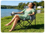 Folding Camping Chair, Heavy-Duty Metal Frame Portable Outdoor Chair with Cup Holder, Insulated 73865511
