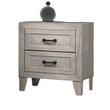 Bedside Table White Wash Finish Striking Elegant 1pc Nightstand Contemporary Style Black Bar Pull B2741P326716