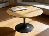 (Natural Wood Color) Round Table, 31.5'' Modern Dining Table, Dining Table,MDF Top and Steel Base W2641P460057
