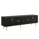 ZNTS U-Can Modern TV Stand with 5 Champagne Legs - Durable, Stylish and Spacious, TVs Up to 75'' WF300599AAB