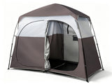 2-Person Pop Up Changing Tent, Dark Brown Portable Outdoor Shower Tent with 2 Rooms 2 Doors, Instant 29697306