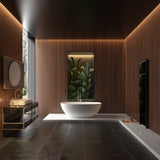 65" Freestanding Solid Surface Bathtub, Luxury Handcrafted Stone Resin Freestanding Soaking Bathtub W1573P178586