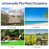 Tanning Chair, 2-in-1 Beach Lounge Chair & Camping Chair w/ Pillow & Pocket, Adjustable Chaise for W2225142469