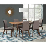 Grey and Natural Walnut Upholstered Side Chairs B062P145493