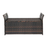 ZNTS 106*52*46cm Iron Frame Can Accommodate Brown Gradient Footstool Locker Rattan Locker 57830251