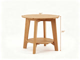 2-Tier Eucalyptus Wood Patio Side Table, Rustic Slatted Outdoor End Table with Bottom Storage Shelf, 10985812
