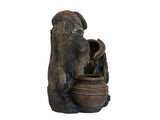 6.3x5.1x10.8" Decorative 3 Tier Water Fountain with Pot Design, Brown W2078138944