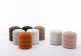 006-Soft Velvet Round Ottoman Footrest Stool,Coffee W527121862
