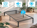 Black Twin Size Simple Basic Platform Metal Bed Frame - 18 Inch Bed Height 37232322