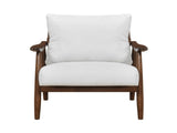 Modern Living Room 1pc Beige Accent Chair Solid Wood Brown Finish Wooden Furniture B011P287546
