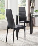 ZNTS Modern Style Black Metal Finish Side Chairs 2pc Set Faux Leather Upholstery Contemporary Dining Room B011P156153