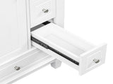 24" Bathroom Vanity with Sink and Drawers, White Freestanding Vanity Cabinet with Ceramic Top and 00086938