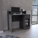 ZNTS Computer Desk with Top Open Shelf, 1-Drawer and 2-Storage Shelves, Smokey Oak B097133208