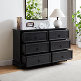 Modern Farmhouse 6-Drawer Chest of Drawers for Bedroom, Wooden Bedroom Drawer Dresser with 6 Storage W2275P224406
