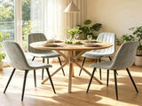 Set of 4 Mid-Century Modern Upholstered Dining Chairs, High Resilience Sponge Curved Seat Sturdy 87770576