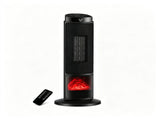 Black 1500W PTC Portable Fireplace Space Heater, Quiet 35dB Electric Heater with Tip-Over Overheat 01488461